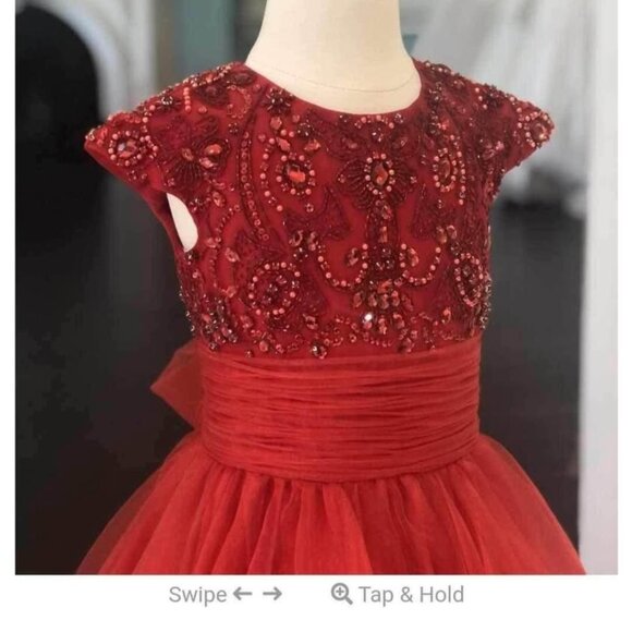 Sherri Hill red pageant dress little girl size 6, new with tags - Picture 3 of 8